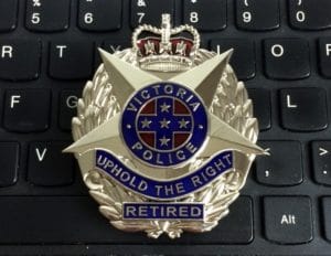 Australian Victoria Police Retired Badge Uphold The Right Retired