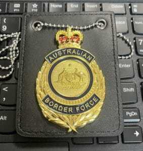 Australian Border Force Police Badge With Leather Holder