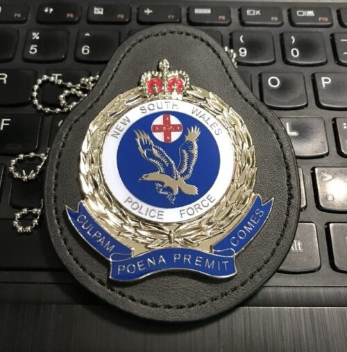 Australian New South Wales Police Force Badge & Leather Holder