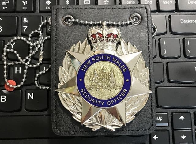 Australian New South Wales Police Badge Security Officer With Leather Holder